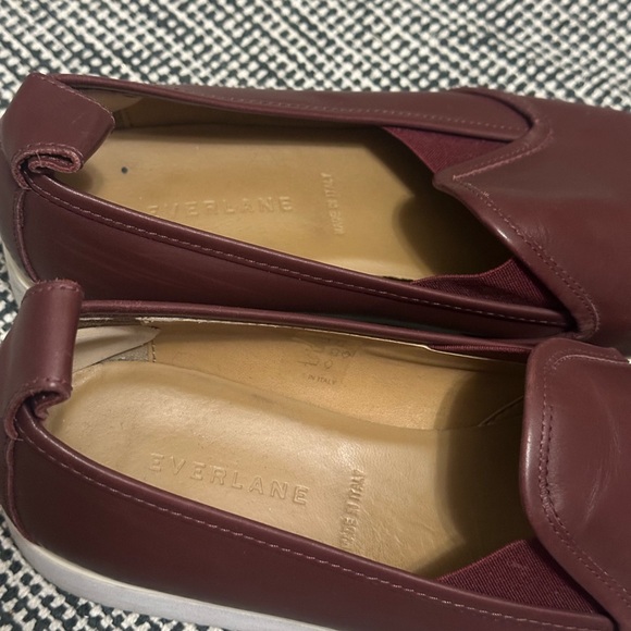 Everlane Maroon Slip-On Flats street shoe modern loafer sz 9 - Picture 5 of 6